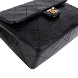 Chanel Quilted Lambskin 24K Gold Single Flap Crossbody Bag