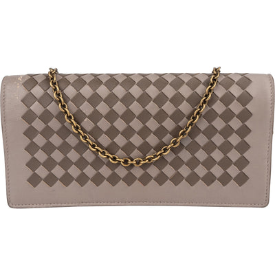 Bottega Veneta Intrecciato Leather Wallet On Chain Crossbody Bag