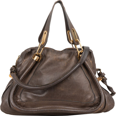 Chloé Brown Leather Paraty Shoulder Handbag