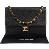 Chanel Quilted Lambskin 24K Gold Single Flap Crossbody Bag