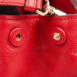 Prada Bicolor Saffiano & Canvas Handbag
