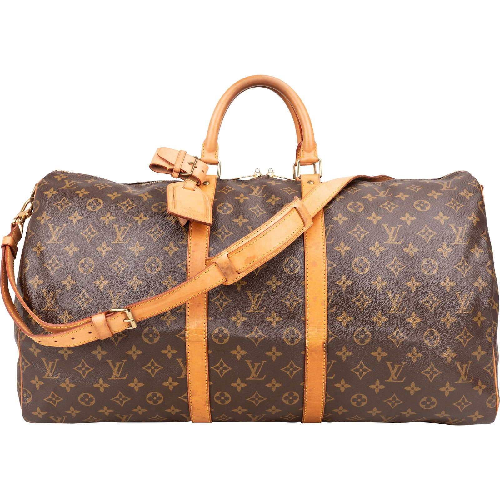 Louis Vuitton Monogram Canvas Keepall 55 Bandoulière Travel Bag - vintageandkickz