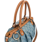 Gucci Monogram Denim GG Sukey Satchel Handbag