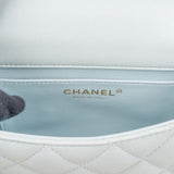 Chanel Quilted Lambskin Mini Single Flap Pearl Handle Crossbody Bag