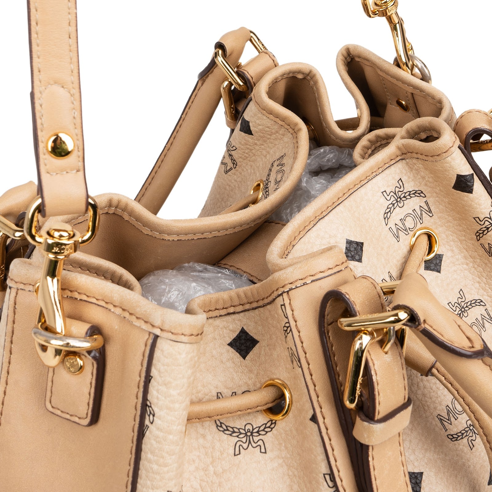 MCM Monogram Visetos Drawstring Handbag - vintageandkickz