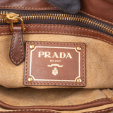 Prada Brown Calfskin Bowler Satchel Handbag