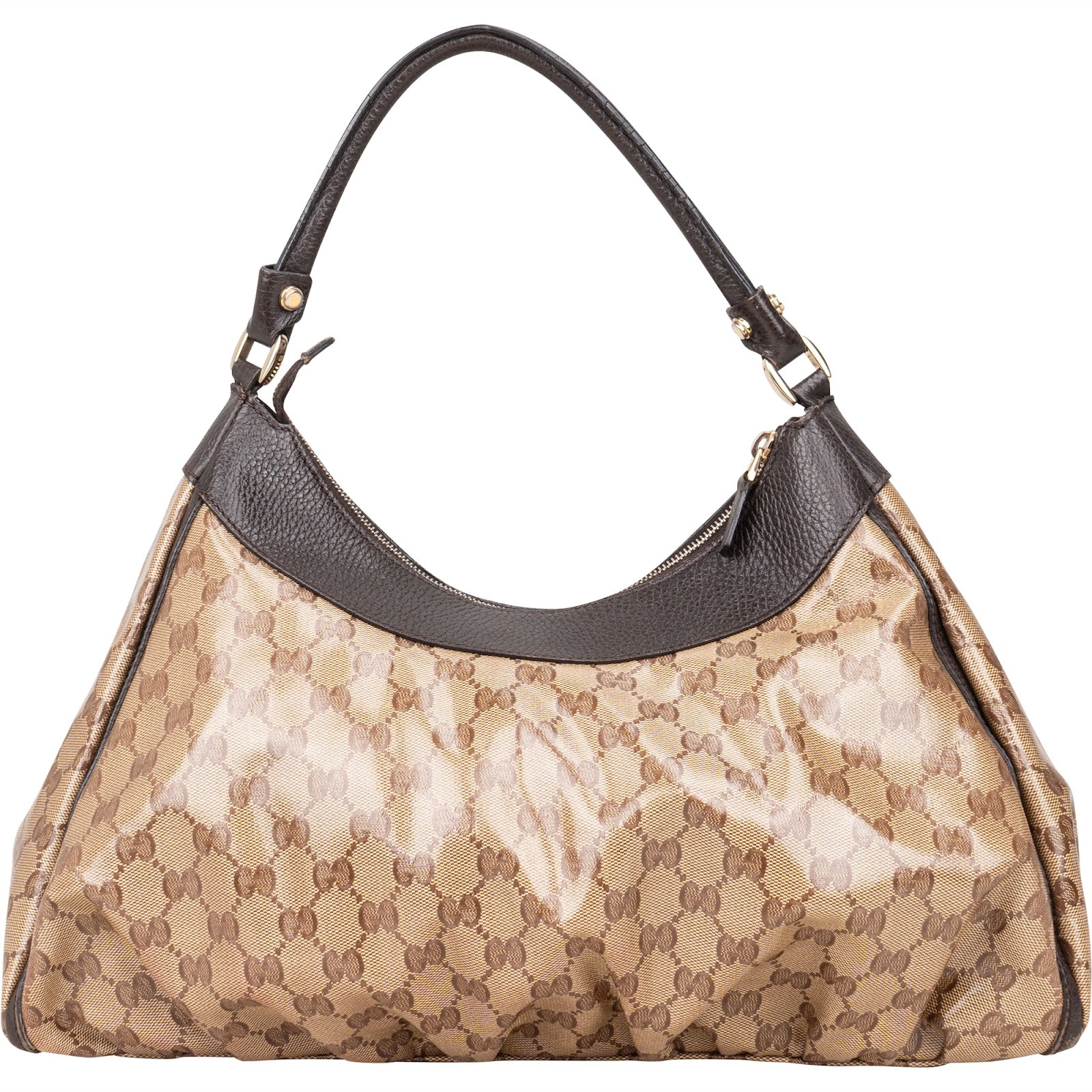 [🔄️B13 / F12] Gucci Monogram Crystal GG Canvas Abbey D-Ring Hobo Shoulder Bag - vintageandkickz