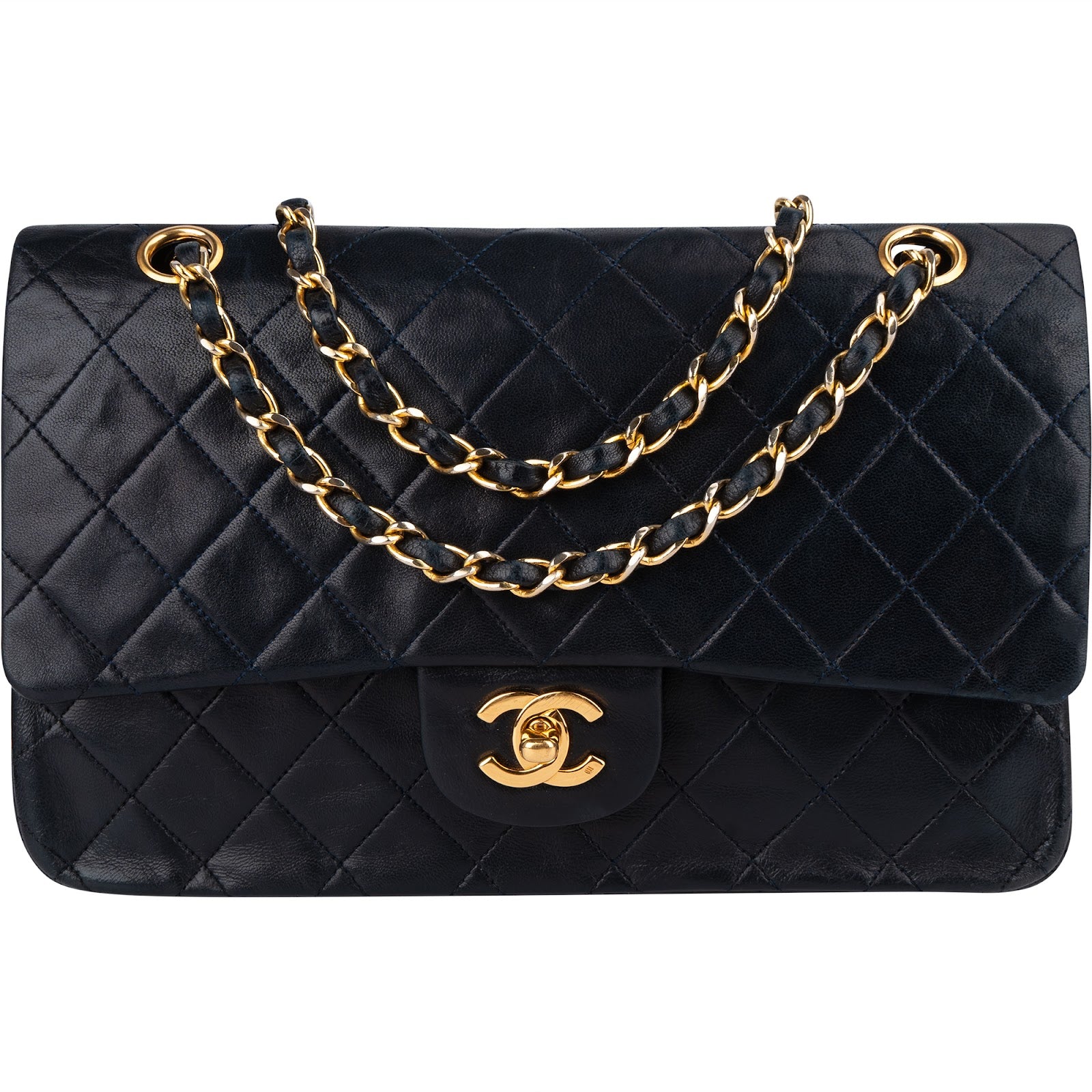 [🔄️B11 / F29] Chanel Quilted Lambskin Medium Double Flap Crossbody Bag - vintageandkickz