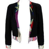 Chanel Multicolor Printed Silk Black Wool Lining Jacket (FR 36 / DE 34)