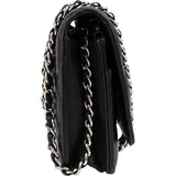 Chanel Quilted Lambskin Palladium Wallet On Chain Crossbody Bag