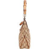 Gucci Monogram GG Bamboo Handle Studded Hobo Handbag