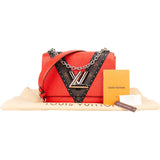 Louis Vuitton Red Epi Leather Monogram Canvas Twist MM Crossbody Bag