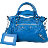 Balenciaga Blue Leather Classic City Handbag