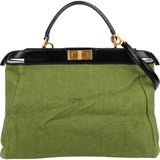 Fendi Limited Floral Embroidered Denim Peekaboo Handbag