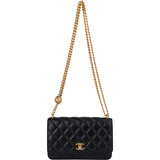 Chanel Quilted Lambskin Camellia Wallet On Chain Crossbody Bag