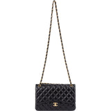 Chanel Quilted Lambskin Gold Jumbo Double Flap Crossbody Bag