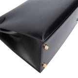 Hermès Noir Box Calf Leather Kelly 28 Handbag