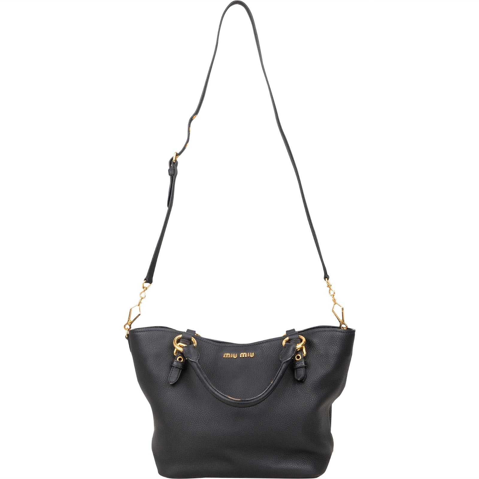 [🔄️B14 / F08] Miu Miu Vitello Daino Leather Tote Handbag - vintageandkickz