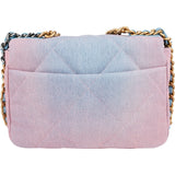 Chanel 19 Quilted Denim Sky Ombre Single Flap Crossbody Bag