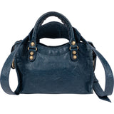 Balenciaga Blue Leather Mini City Handbag
