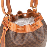 Celine Macadam Monogram Canvas Drawstring Bucket Crossbody Bag