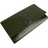 Yves Saint Laurent Green Crinkled Patent Leather Cassandre Clutch