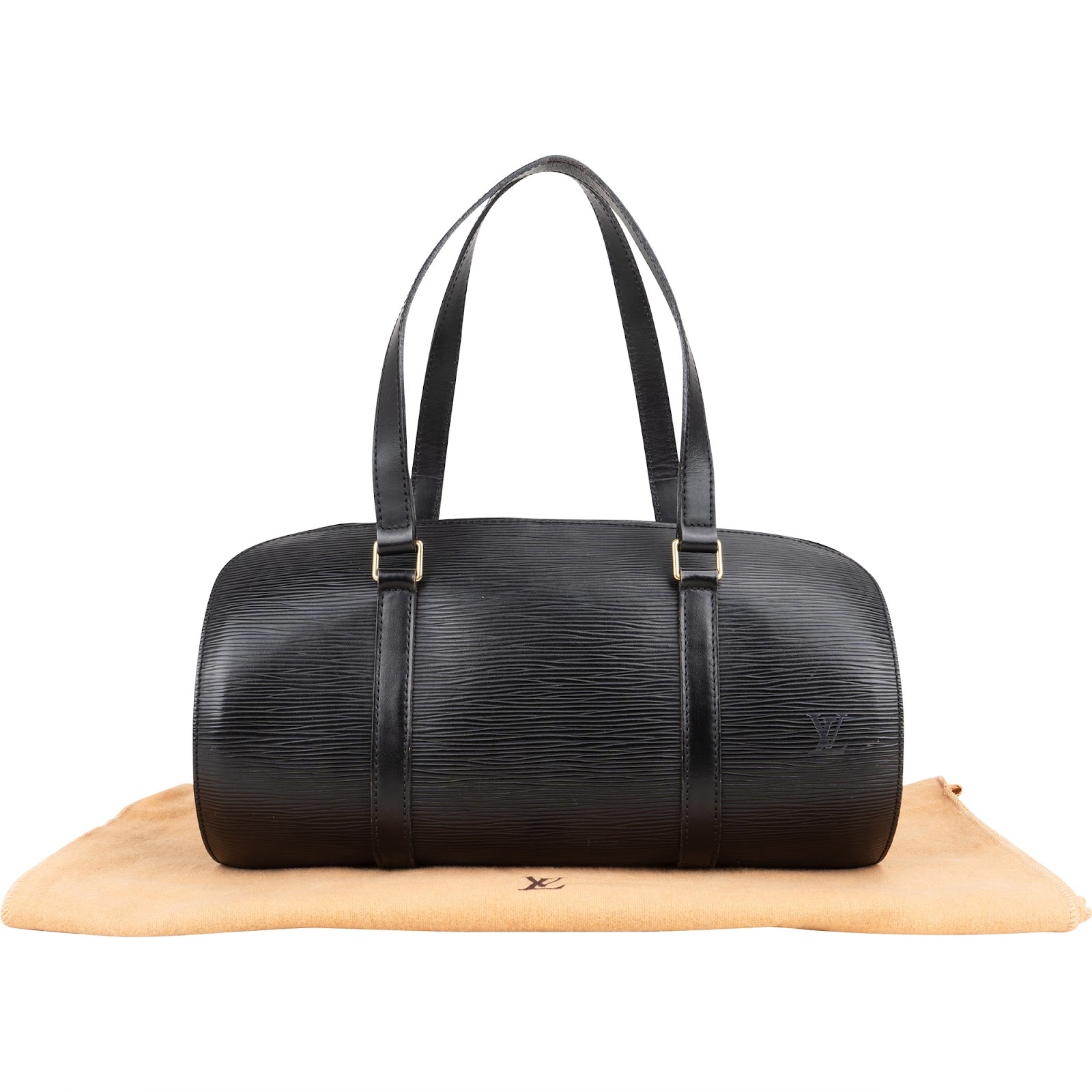 Louis Vuitton Noir Epi Leather Soufflot Handbag - vintageandkickz