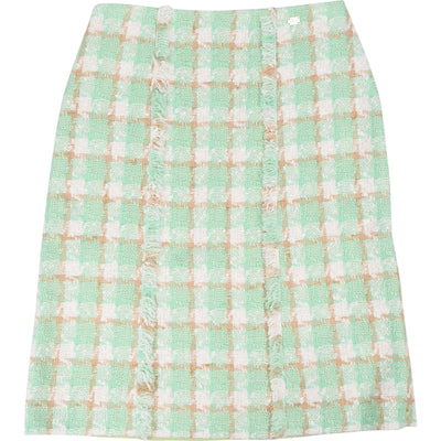 Chanel Green Multicolor Tweed Skirt (FR 44 / DE 42)