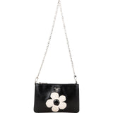 Prada Saffiano Patent Leather Flower Shoulder Bag