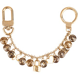 Louis Vuitton Gold Brown Pastilles Chain Key Ring Holder Bag Charm
