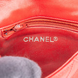 Chanel Red Quilted Stitched Lambskin Vintage CC Belt Crossbody Bag