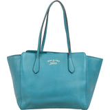 Gucci Pebbled Leather Swing Tote Shoulder Bag