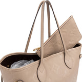 Louis Vuitton Taupe Monogram Empreinte Leather Neverfull MM Shoulder Bag