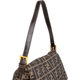 Fendi Monogram FF Zucca Canvas Baguette Mamma Hobo Shoulder Bag
