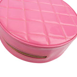 Chanel Iconic Quilted Patent Leather Round Vanity Handbag