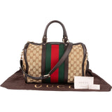 Gucci Monogram GG Sherry Line Web Boston Handbag