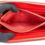 Prada Saffiano Leather Heart Print Zip Around Wallet