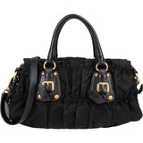 Prada Black Tessuto Gauffre Satchel Handbag