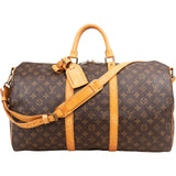 Louis Vuitton Monogram Canvas Keepall 50 Bandoulière Travel Bag