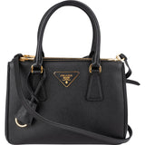 Prada Black Saffiano Leather Small Galleria Handbag