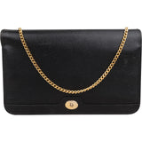 Christian Dior Grained Leather Vintage Chain Bifold Crossbody Bag