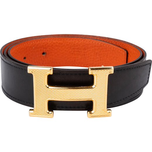 Hermès Reversible Leather Guilloche H Belt (85)