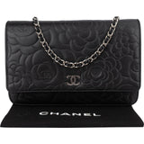 [🔄️B06 / F04] Chanel Embossed Calfskin Camellia On Chain Wallet - vintageandkickz