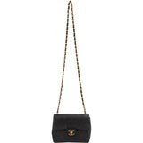 Chanel Quilted Lambskin 24K Gold Mini Square Single Flap Crossbody Bag
