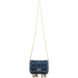 Prada Multicolor Embroidered Denim Cahier Belt Crossbody Bag