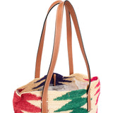 Loewe Ibiza Raffia Multicolor Zigzag Shell Tote Basket Shoulder Bag