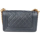 Chanel Metallic Quilted Leather Boy Single Flap Crossbody Bag - vintageandkickz