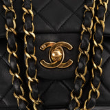 Chanel Quilted Lambskin Medium 24K Gold Double Flap Shoulder Bag