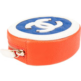Chanel Caviar Leather CC Filigree Oval Coin Purse Wallet