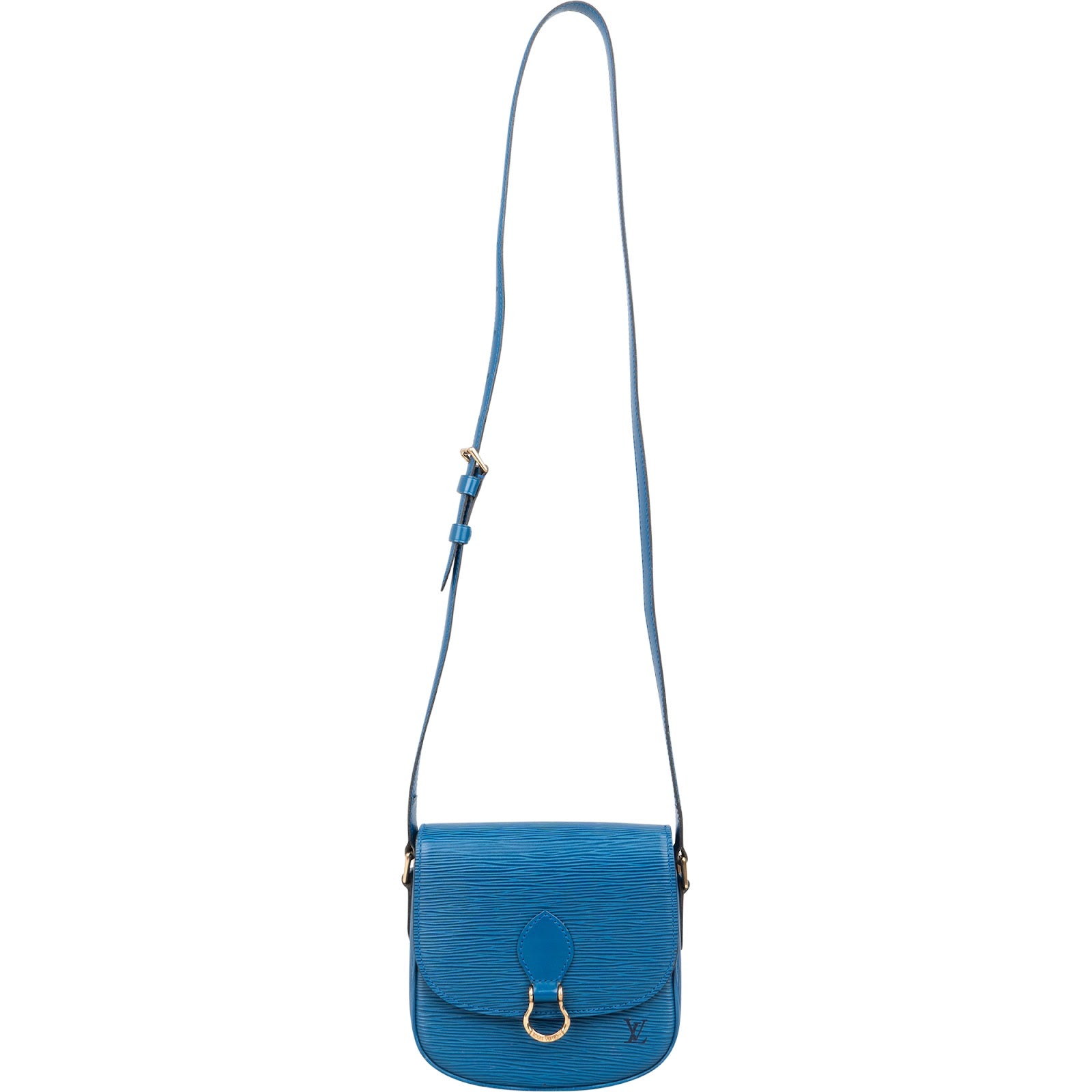 [🔄️B07 / F36] Louis Vuitton Blue Epi Leather Saint Cloud Crossbody Bag - vintageandkickz